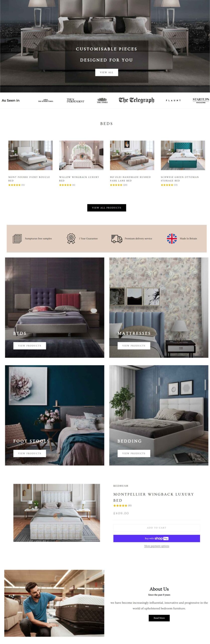 Luxury ecommerce storefront design